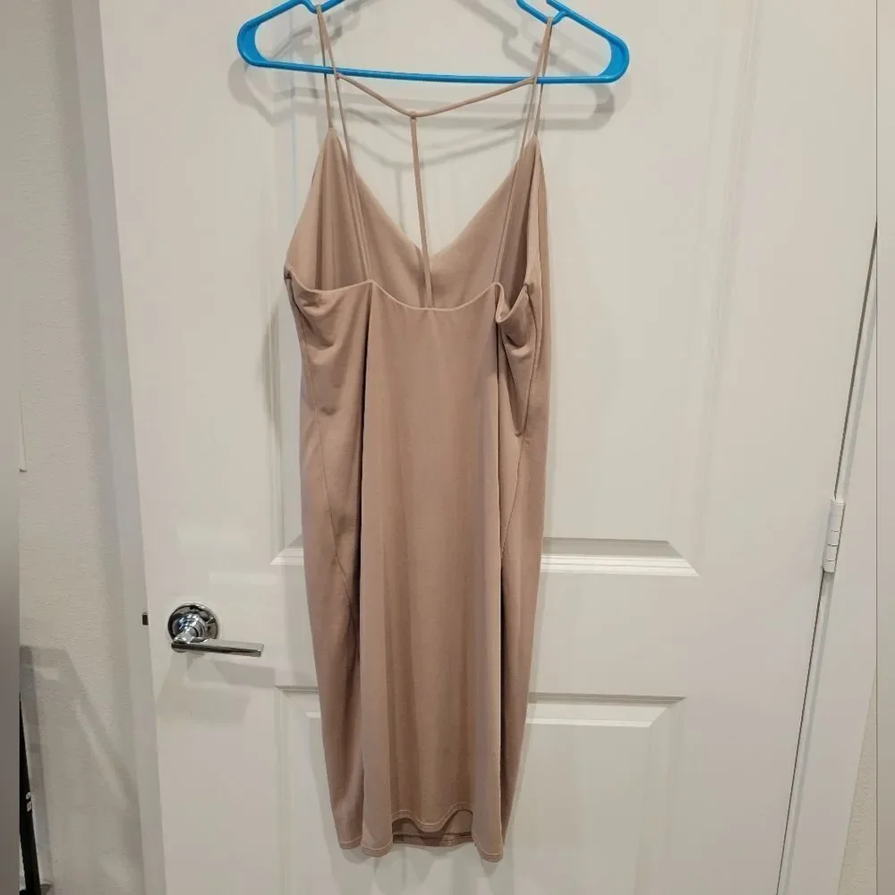 Mikey and joey tan tight fitted dress
